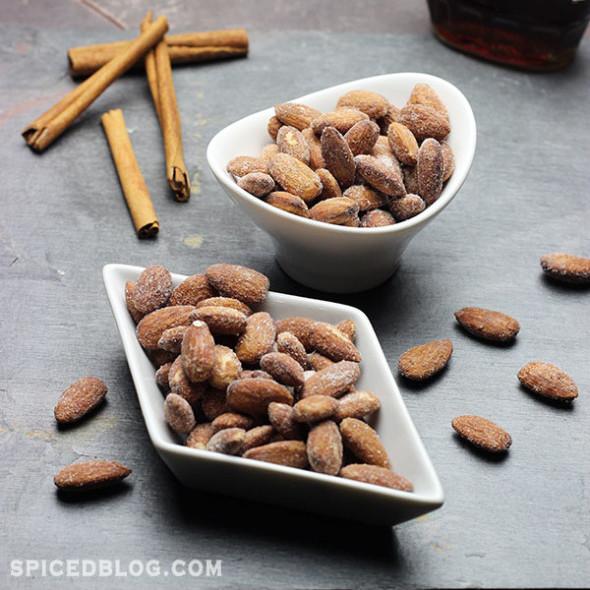 Spicy Maple Cinnamon Roasted Almonds
