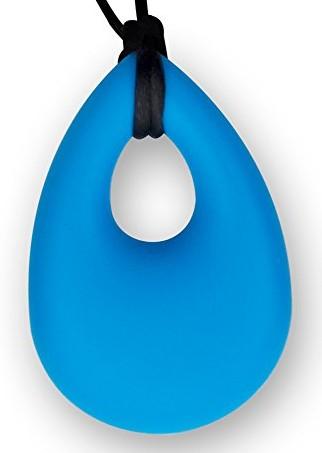 Stimtastic Chewable Silicone Droplet Pendant Necklace Nontoxic BPA And Phthalate Free, Aqua