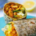 Sweet, Spicy, Curry Chickpea Cool Cucumber Wraps