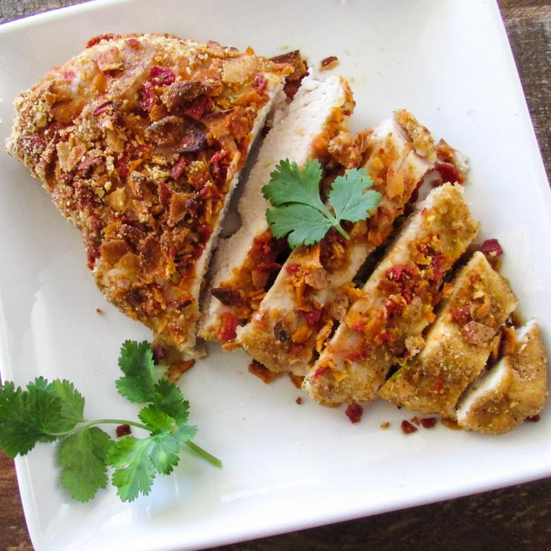 Vegetable Chip Flax Crusted Baked Chicken