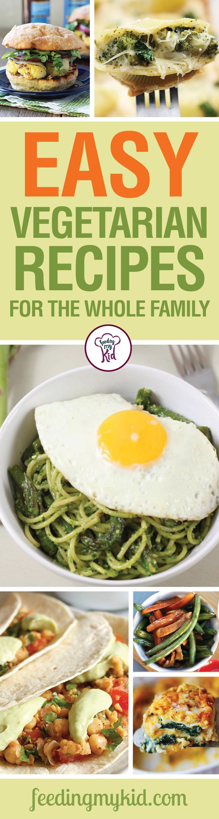Try these amazing easy vegetarian recipes that the whole family will love. Meatless meals don't have to be boring or flavorless thanks to these recipes!