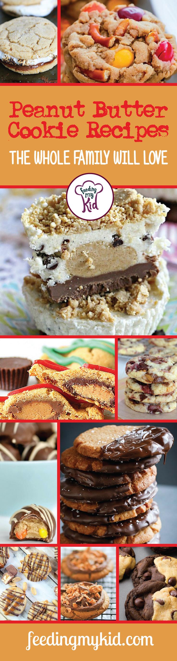 Peanut Butter Cookie Recipes the Whole Family Will Love - Peanut butter is a versatile food that is good in just about anything. You can put it on a sandwich, in a smoothie or on a celery stick. Peanut butter is a great food that if served right, is a healthy food option that tastes amazing. We have awesome selection of the perfect peanut butter cookie recipes just for you! From chocolate chip peanut butter oatmeal cookies to snickers stuffed peanut butter cookies. These great peanut butter recipes are perfect for the whole family! This is a must share and must pin! #fmk #recipes #cookies 