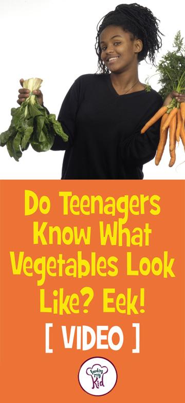 This is a must pin! Do teenagers really know their vegetables? Find out in the hilarious video! The answer may be suprising. Feeding My Kid is a website for parents, filled with all the information you need about how to raise your kids, from healthy tips to nutritious recipes. #videos #vegetables #humor #healthyeating