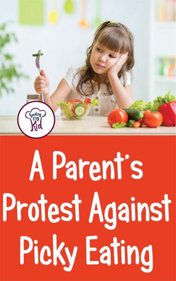 Check out how this mom protested her child's picky eating. Raising a fussy eater can be difficult, but you're not alone! How to overcome picky eating.