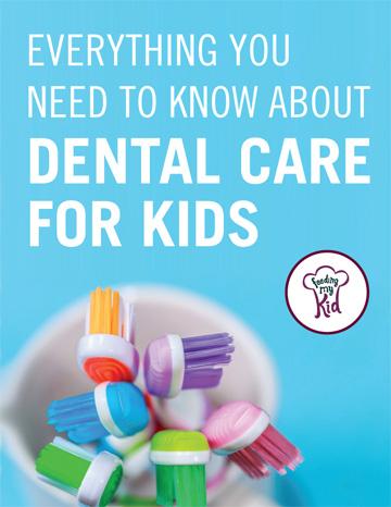 This is a must pin! Check out this article about everything you need to know about dental care for kids. This kids dental care article will help you know just when to brush your kid’s teeth. Feeding My Kid is a website for parents, filled with all the information you need about how to raise your kids, from healthy tips to nutritious recipes. #dental #toothbrush #tips