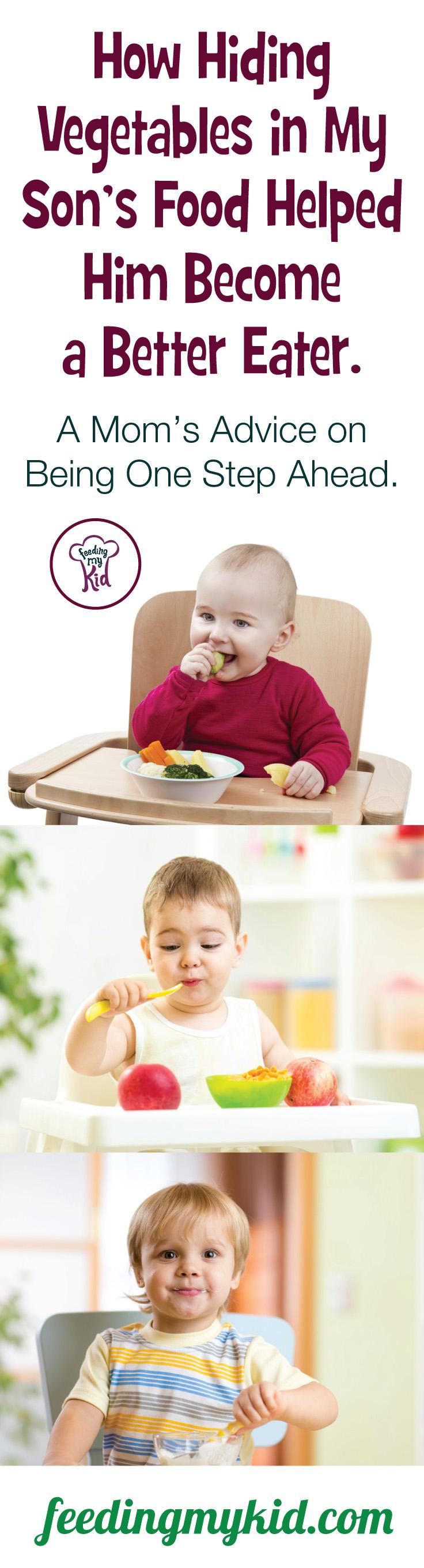 This is a must pin! Is your toddler not eating his veggies? Learn how to get kids to eat vegetables by hiding them in plain sight! Stop picky eating in its tracks! Feeding My Kid is a website for parents, filled with all the information you need about how to raise your kids, from healthy tips to nutritious recipes. #parenting #hidingveggies #getingkidstoeatveggies