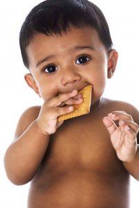 Child Eating Pre-Made Snacks
