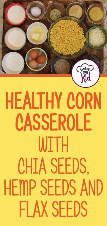 Healthy Corn Casserole Recipe. This is a superfood infused meal loaded with fiber and taste yummy! #healthy #casserolerecipe #casseroles