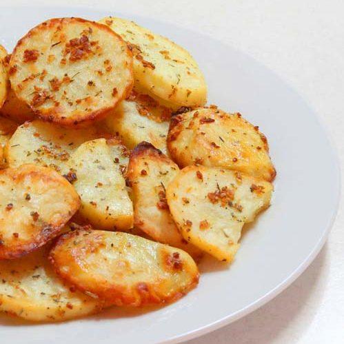 Easy Baked Garlic Potato Slices Recipe