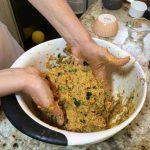 Healthy Turkey Meatballs Recipe Mixing it all Together