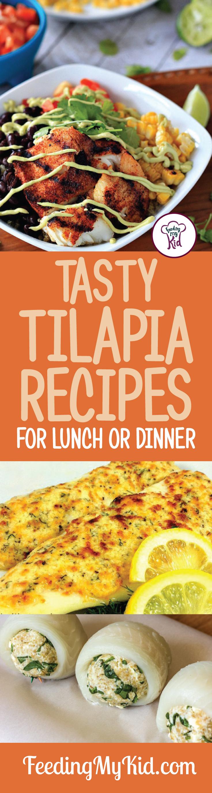 Try these amazing tilapia recipes that are high in protein, low in fat and great in taste! Feeding My Kid is a filled with all the information you need about how to raise your kids, from healthy tips to nutritious recipes. #FeedingMyKid #TilapiaRecipes #Recipes
