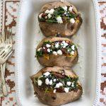 Spinach, Sun Dried Tomato, and Goat Cheese Stuffed Sweet Potatoes Recipe