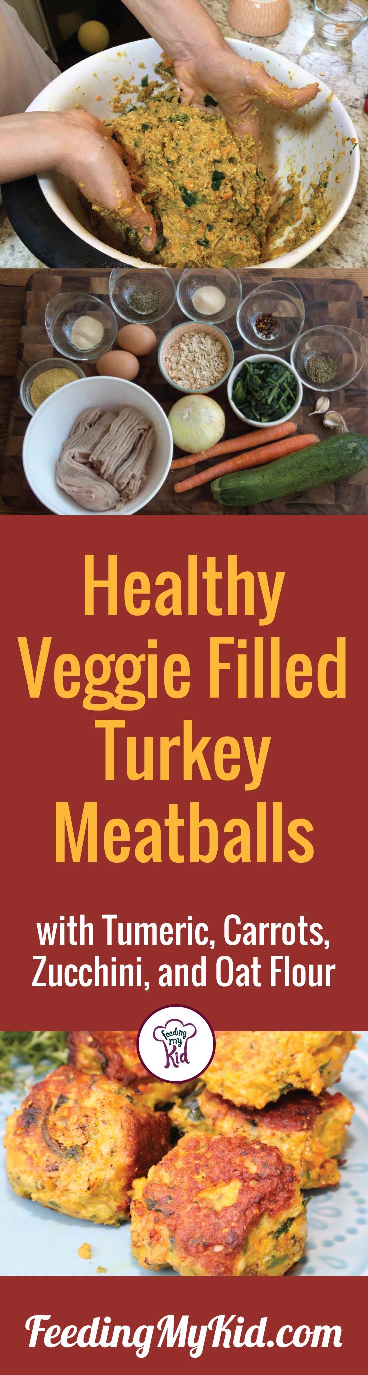 This is an amazing veggie filled turkey meatball recipe. It is so incredibly delicious, the whole family will love this recipes. Feeding My Kid is a filled with all the information you need about how to raise your kids, from healthy tips to nutritious recipes. #FeedingMyKid #turkeymeatballrecipes #recipes #dinner #meatballrecipe