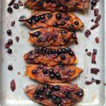 Twice Baked Sweet Potatoes With Blueberries And Pecans