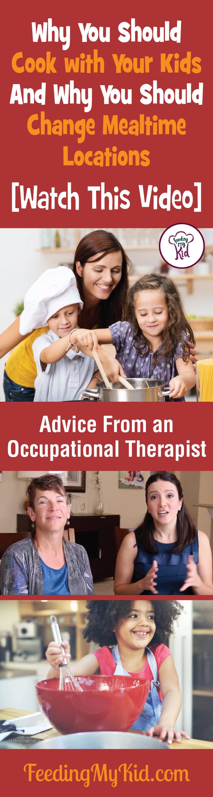 This is a must pin! Find out why you should be cooking with kids. Advice from an occupational therapist. Feeding My Kid is a filled with all the information you need about how to raise your kids, from healthy tips to nutritious recipes. #FeedingMyKid #OccupationalTherapist #advice #kidshealth #cookingwithkids