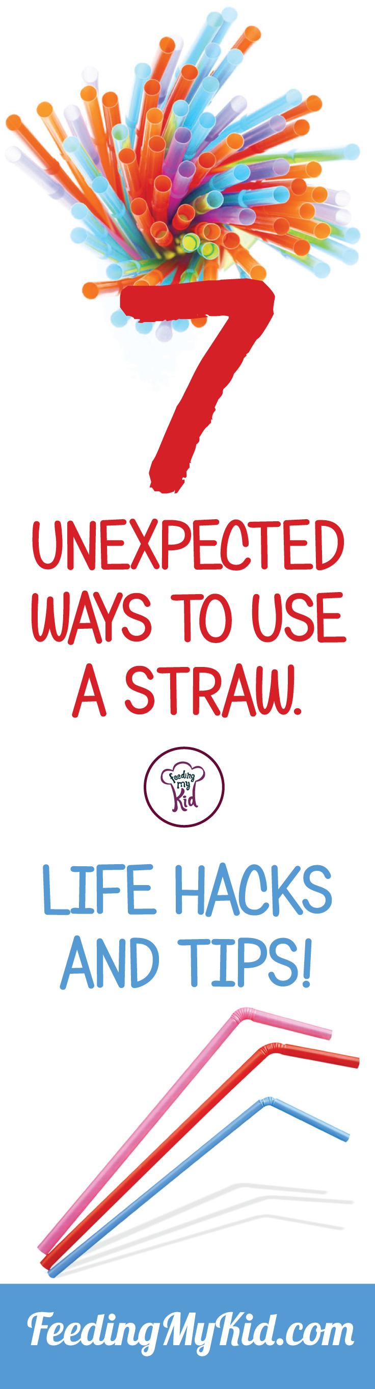 Check out these awesome life hacks and tips with drinking straws. It's amazing what you can do with a straw. Feeding My Kid is a filled with all the information you need about how to raise your kids, from healthy tips to nutritious recipes. #FeedingMyKid #lifehacks #tips