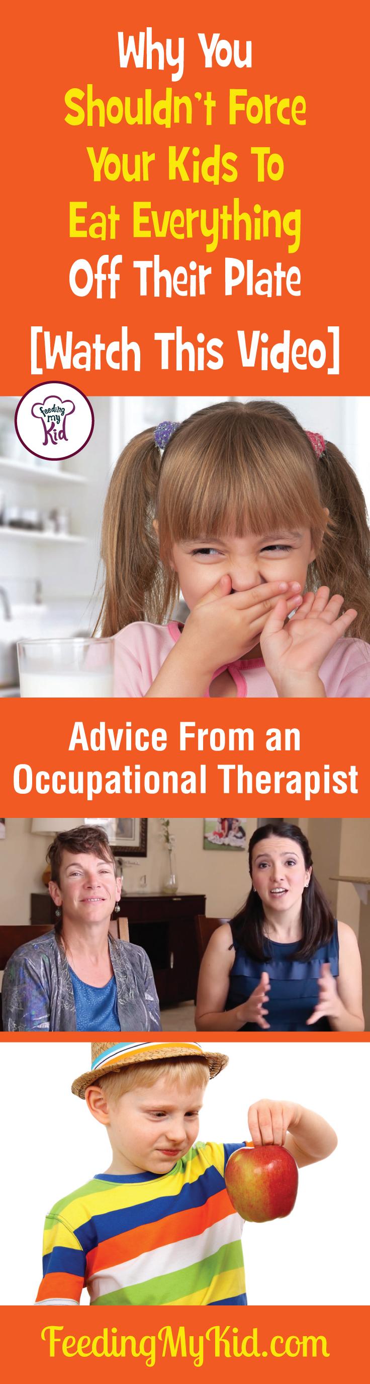 Some great parenting tips and advice from an occupational therapist. Find out how to get your kids to eat without forcing them to eat food off their plate. Feeding My Kid is a filled with all the information you need about how to raise your kids, from healthy tips to nutritious recipes. #FeedingMyKid #OccupationalTherapist #advice #kidshealth #parentingtips