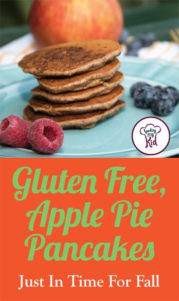 These apple pie pancakes are perfect for fall! These gluten-free pancakes have nutritious almond flour, flaxseed, and fresh apples.