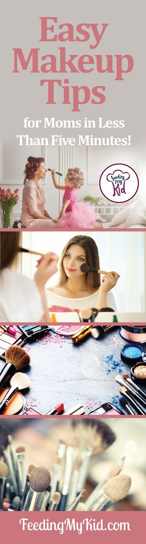 Easy makeup tricks. You'll be done with your makeup in less than five minutes. Moms will look and feel refreshed with these easy tips!