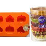 Halloween Cupcake Pan (left) Wilton Fall Baking Cups, 150-Pack (right)