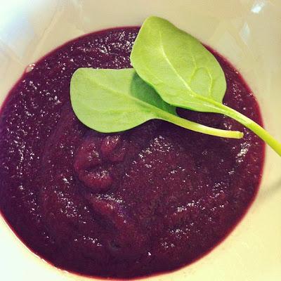 Blueberry, Spinach and Apple Puree