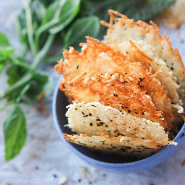 Garlic Basil Parmesan Crisps