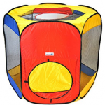 Six Sided Hexagon Twist Play Tent w/ Ball Stopper and Safety Meshing for Child Play Visibility