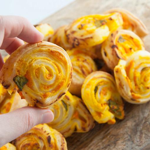 Vegan Pumpkin Basil Pinwheels