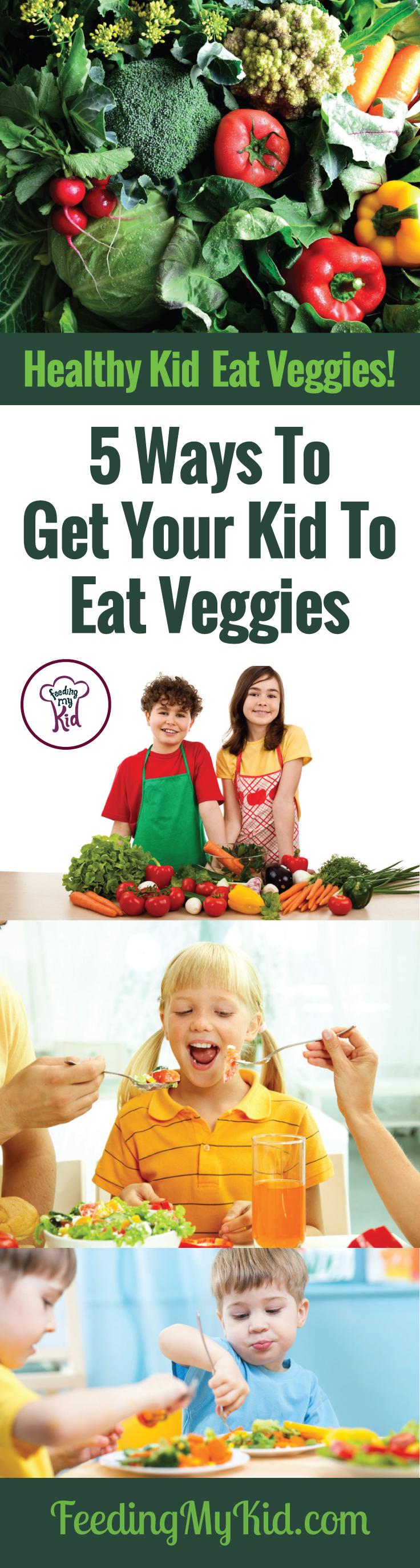 Check out these five easy ways to get kids to eat veggies. Get inspired and teach them about how cool veggies are. Create healthy kids!
