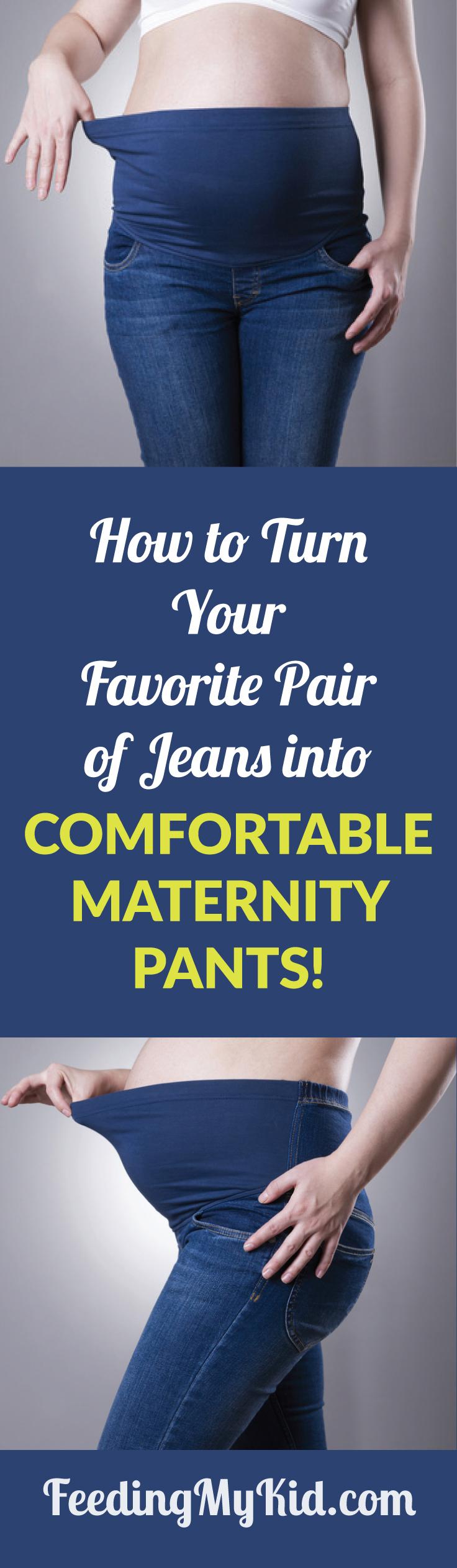 Are you having trouble finding maternity jeans? Check out this video on how to turn your favorite jeans into maternity pants.