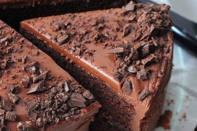 Super Decadent Chocolate Cake With Chocolate Fudge Frosting