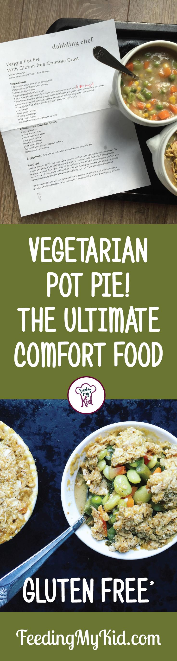 You need to try this amazingly tasty vegetarian pot pie recipe! It's perfect for any meal! Filled with veggies and a delicious, gluten-free pie crust.