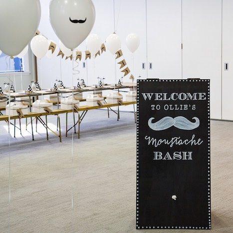 Black and White Mustache Birthday Party