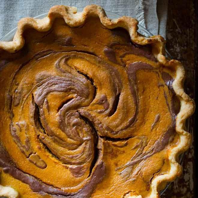 Chocolate Swirl Pumpkin Pie