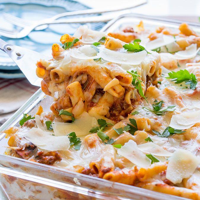 Freezer Friendly Baked Ziti