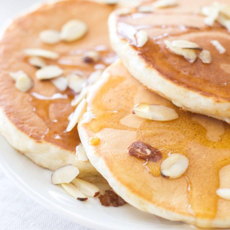 Greek Yogurt Honey Almond Pancakes