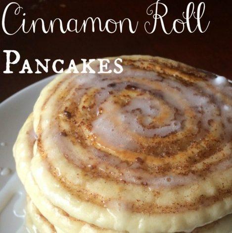 Homemade Cinnamon Roll Pancakes with Cream Cheese Glaze