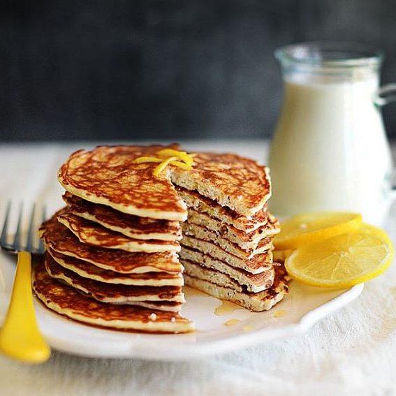 Lemon Chia Seeds Protein Pancakes