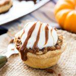 Muffin Tin Pumpkin Pies with Oatmeal Caramel Crumble