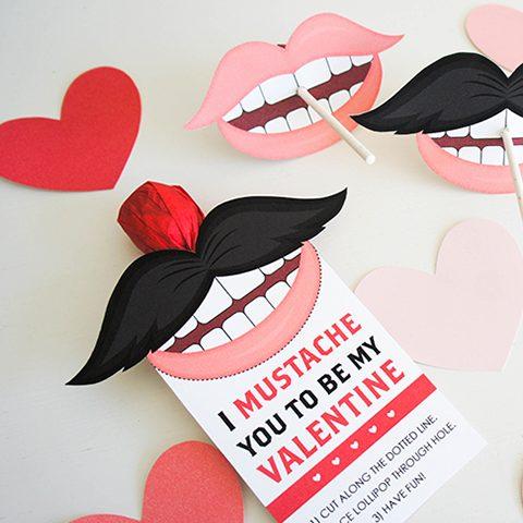 Mustache and Lip Sucker Valentines