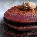 Oatmeal Purple Sweet Potato Pancakes with Blueberries