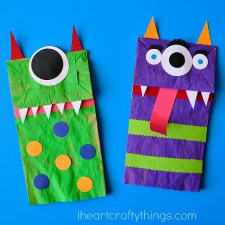 Paper Bag Monster Puppets