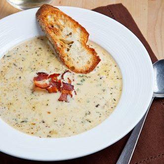 Roasted Cauliflower and Aged White Cheddar Soup
