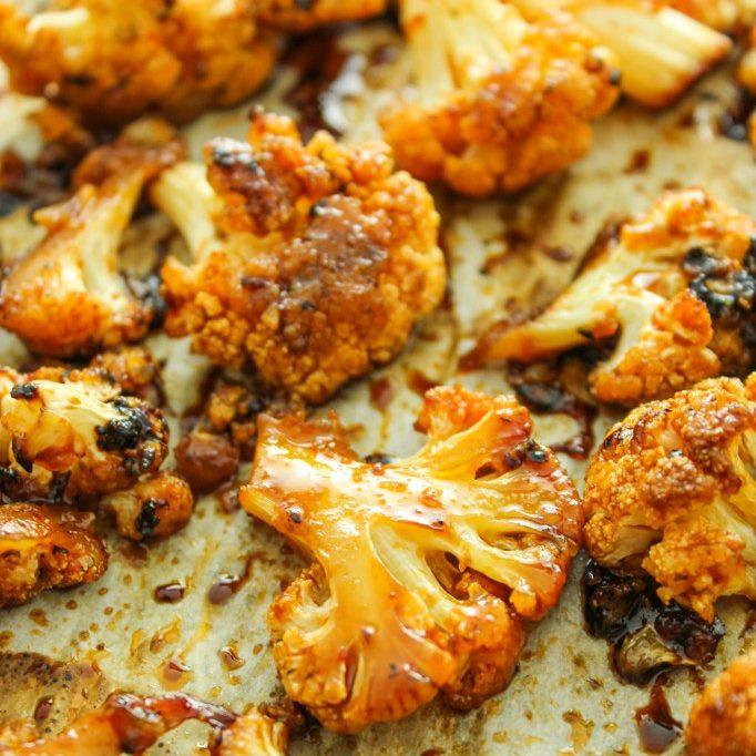 Sweet And Spicy Baked Cauliflower