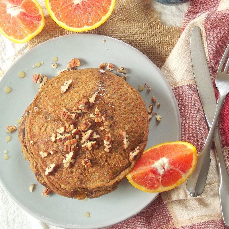 Vegan Sweet Potato Pancakes With Orange Infused Maple Syrup