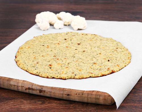 Cauliflower pizza crust is a gluten-free and low-carb dinner option.