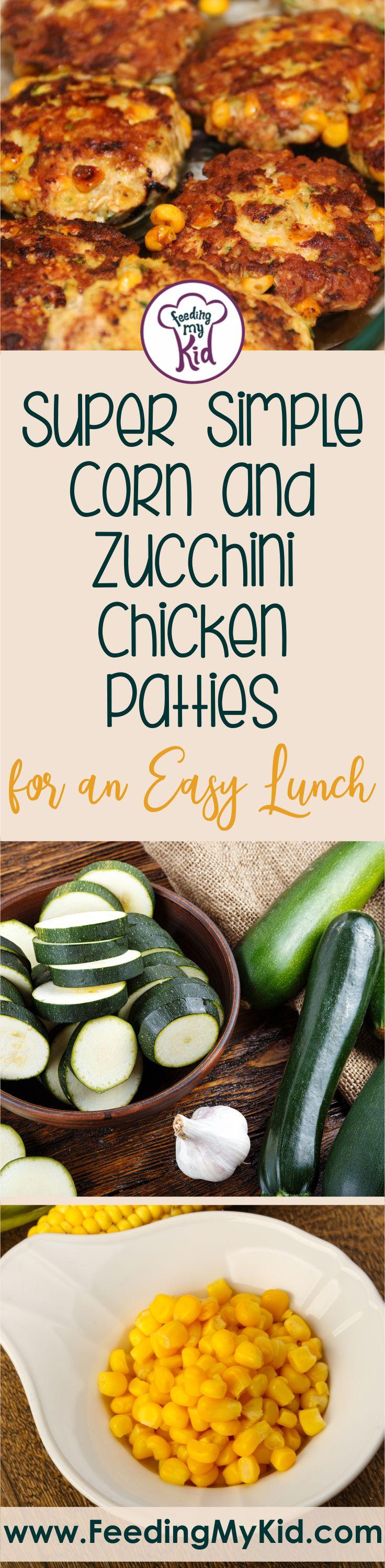 These chicken patties are filled with a healthy dose of zucchini and corn! Make them ahead of time for an easy lunch for the whole week.