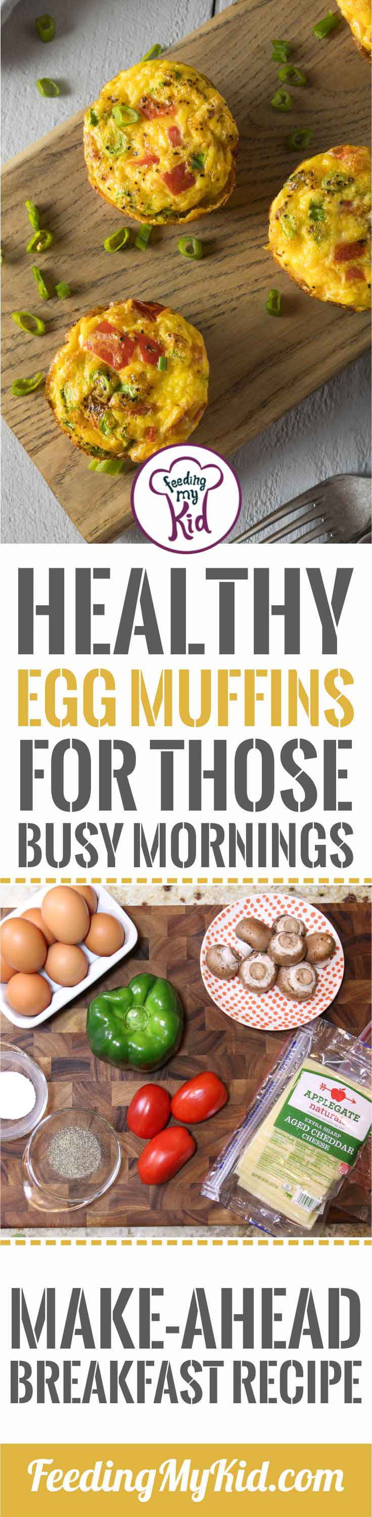 These egg muffins are so easy to put together. Prep the night before, and grab and go in the morning. An easy and healthy breakfast!