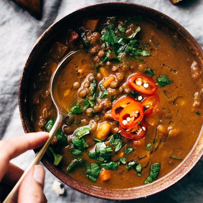 Winter Detox Moroccan Sweet Potato Lentil Soup