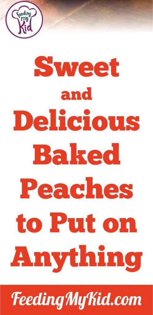 Baked peaches are so simple. They really liven up anything from yogurt to cottage cheese to oatmeal. You can even use your overripe peaches for this!